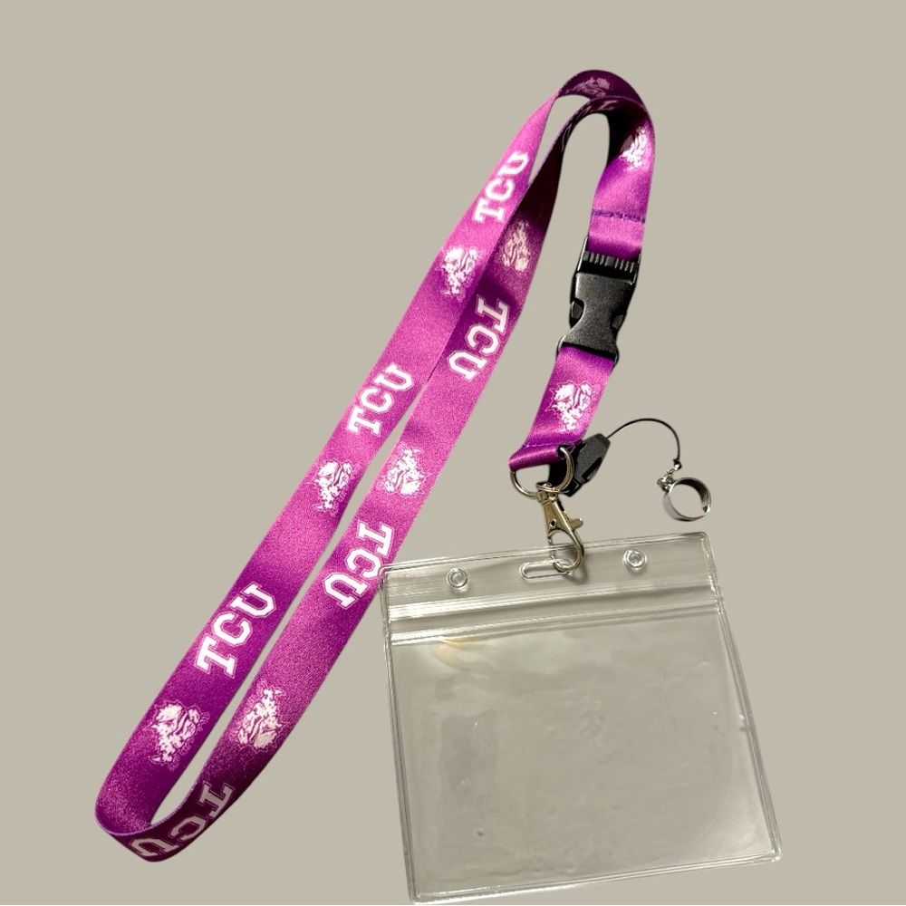 Purple TCU Lanyard with Badge Holder